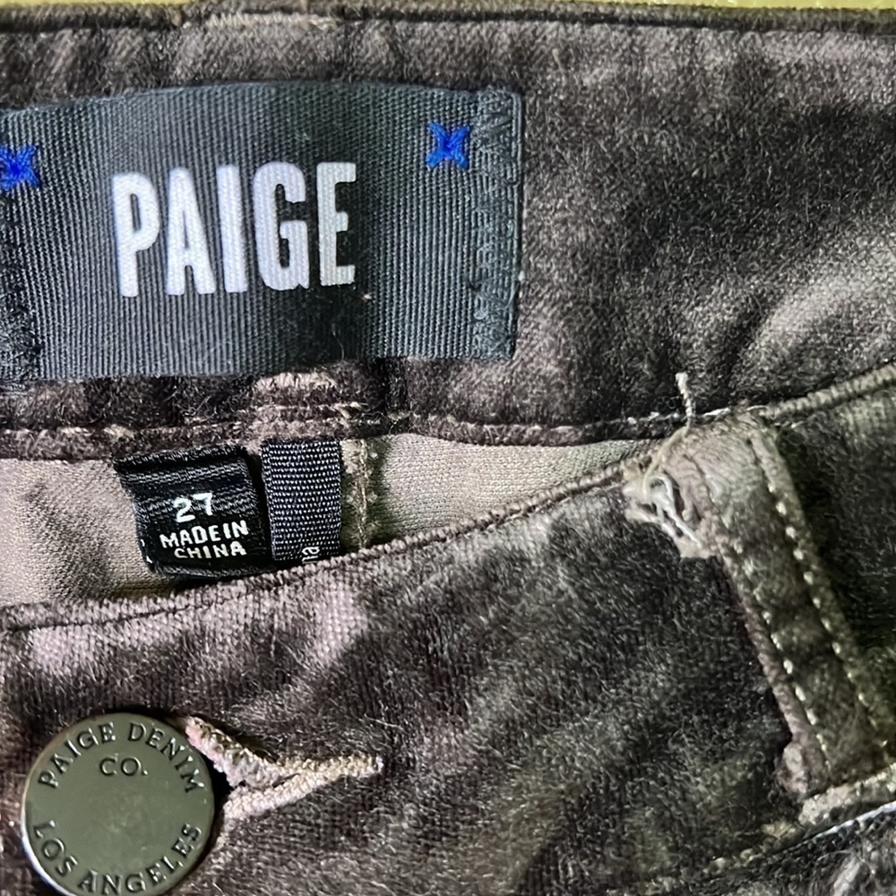 PAIGE Womens Deep Juniper HUXTON Velvet Ultra Skinny Jeans 27 - Picture 4 of 6